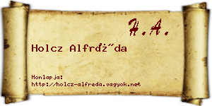 Holcz Alfréda névjegykártya
